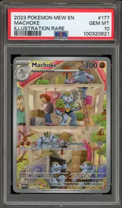 Pokemon Machoke 151 MEW EN Illustration Rare #177 PSA 10 Gem Mint - Image 1