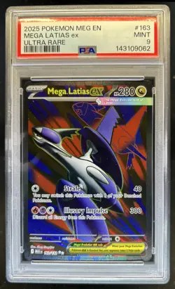 2025 Pokemon Mega Evolution Latias ex Ultra Rare #163/132 PSA 9 - Image 1