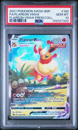 2021 Pokemon Black Star Promo Flareon Vmax #180 PSA 10 Flareon Vmax Prem.Coll. - Image 1