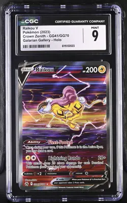 Raikou V GG41/GG70 Galarian Gallery Holo Crown Zenith Pokemon CGC 9 Mint *023 - Image 1