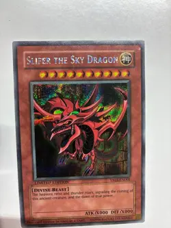 USA Seller Yugioh Slifer The Sky Dragon LE Prismatic Secret Rare YMA-EN001 LP/MP - Image 2