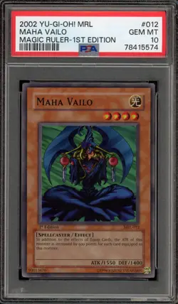 Yu-Gi-Oh! Maha Vailo Magic Ruler 1st Edition Super Rare MRL-012 PSA 10 Gem Mint - Image 1