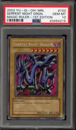 Yu-Gi-Oh! Serpent Night Dragon Magic Ruler 1st Ed Secret Rare MRL-103 PSA 10 - Image 1
