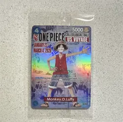 Bandai Namco One Piece CCG Monkey.D.Luffy US Voyage Promo Full Art Holo P-1000 - Image 1