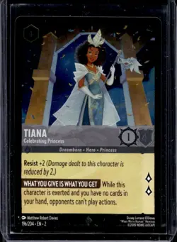 2023 Disney Lorcana Rise of Floodborn Tiana Celebrating Princess Foil #196/204 - Image 1