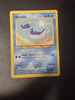 Pokemon TCG Mantine 74/105 Neo Destiny Card - Image 1