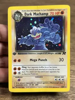 1st Edition Dark Machamp 10/82 Team Rocket Pokemon Card Holo Foil Rare HP/DMG - Image 3
