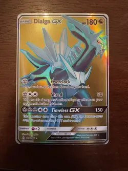 Dialga GX Gold 146/156 Full Art Ultra Prism Pokemon Card LP Lightly Played - Image 1