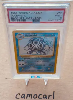 Pokemon Card Game Base Set Unlimited Poliwhirl 38/102 PSA 9 MINT 1999 Vintage - Image 3