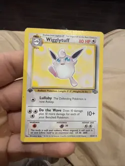 1999 Pokemon WIGGLYTUFF Jungle Set 1ST EDITION Rare NON HOLO Card 32/64 Hp - Image 1