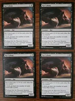 (Set of 4) MTG Rat Colony #101/269 Dominaria Creature - Rat DOM 2018 MINT HTF - Image 1