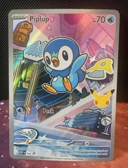Piplup 042 Pokemon TCG First Partner Series 1 IR Promo 30th Anniversary - Mint - Image 1