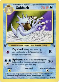 GERMAN Golduck 35/62 Fossil Set - Uncommon Pokemon Card - LP - Image 1