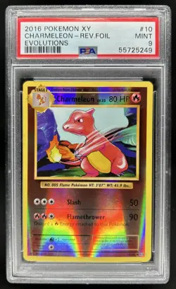2016 Pokemon XY Evolutions Charmeleon Reverse Holo #10/108 PSA 9 - Image 1