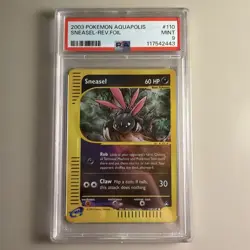 2003 SNEASEL REVERSE FOIL AQUAPOLIS PSA 9 MINT #110/150 POKEMON CARD TCG WOTC - Image 1
