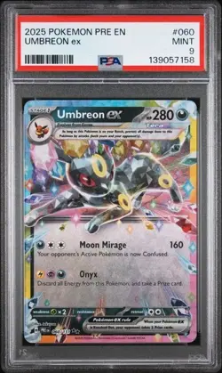 2025 POKEMON PRE EN-PRISMATIC EVOLUTIONS #060 UMBREON EX PSA 9 - Image 1