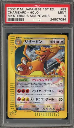 Pokemon Charizard Mysterious Mountains 1st Ed JPN Crystal Holo Rare #089 PSA 9 - Image 1