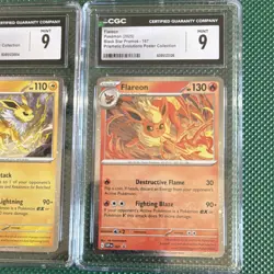 Pokemon TCG Lot (3) - Vaporeon, Jolteon, Flareon Prismatic Evolutions CGC 9 - Image 4