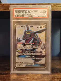 Rayquaza GX #177a/168 PSA 10 - 2018 Pokemon Sun & Moon Hidden Fates Promo - Image 1