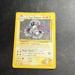 Pokemon Lt. Surge's Magneton Holo Rare 70HP Gym Heroes 8/132 English Card 2000 - Image 1