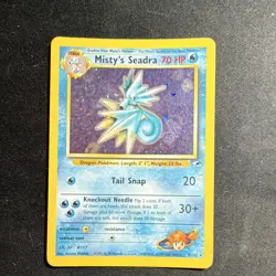 Pokemon Misty's Seadra Holo Rare 70HP Gym Challenge 9/132 English Card 2000 - Image 1