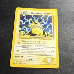 Pokemon Lt. Surge Electabuzz Rare 70HP Gym Heroes 6/132 English 1999 WOTC SWIRL - Image 1