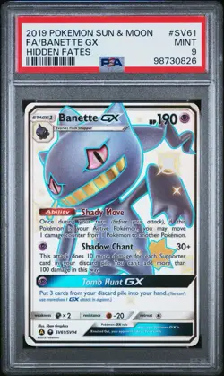 BRAND NEW !PSA 9 Pokemon Hidden Fates Banette GX #SV61 Mint Shiny Holo Rare 2019 - Image 2
