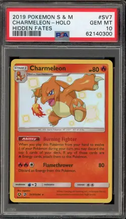 Pokemon Charmeleon Hidden Fates Holo Rare #SV7 PSA 10 Gem Mint - Image 1