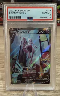 2022 Pokemon TCG—Mewtwo V #072 Pokemon Go—Ultra Rare Foil PSA 10 - Image 1