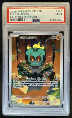2025 Pokemon Mega Evolution Marshadow Illustration Rare #146/132 PSA 9 - Image 1