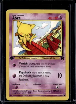 2000 Pokemon Team Rocket First Edition Abra #49/82 - Image 1