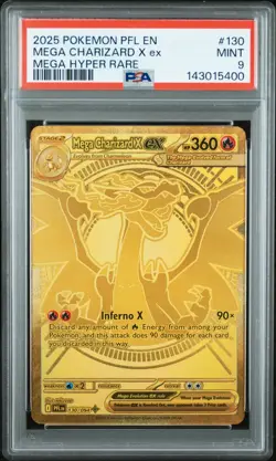 Pokemon TCG Mega Charizard X ex 130/094 Phantasmal Flames Mega Hyper Rare PSA 9 - Image 1