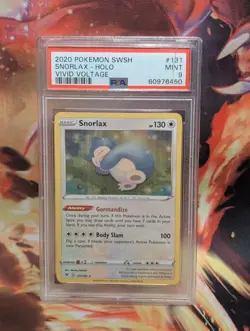 2020 Pokemon SWSH Snorlax Holo Vivid Voltage 131 PSA 9 - Image 1