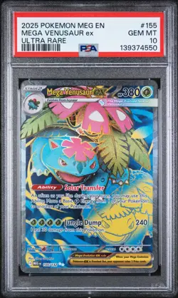 2025 POKEMON MEG EN-MEGA EVOLUTION ULTRA RARE #155 MEGA VENUSAUR EX PSA 10 - Image 1