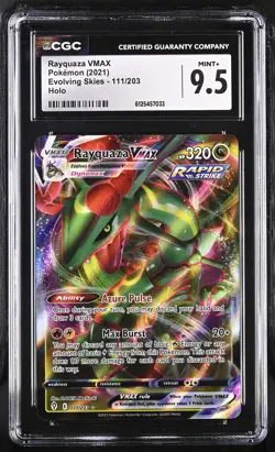 Rayquaza Vmax 111/203 Holo Evolving Skies Pokemon CGC 9.5 Mint+ *033 - Image 1