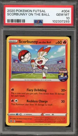 Pokemon Scorbunny on the Ball Futsal #004 PSA 10 Gem Mint - Image 1