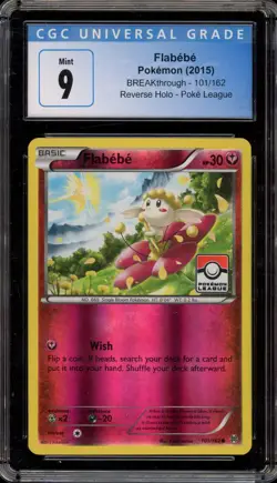 Pokemon Flabebe Pokemon League XY Breakthrough Reverse Holo #101 CGC 9 Mint - Image 1