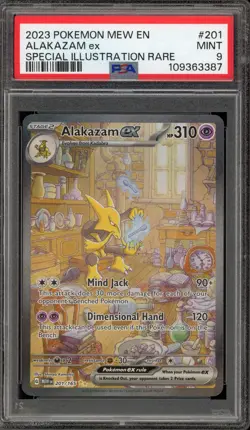 Pokemon Alakazam ex 151 MEW EN Special Illustration Rare #201 PSA 9 Mint - Image 1