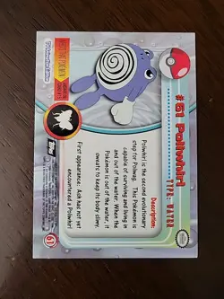 MP! Poliwhirl #61 FLAMES HOLO FOIL Rays Topps Pokemon Black Label - Image 2