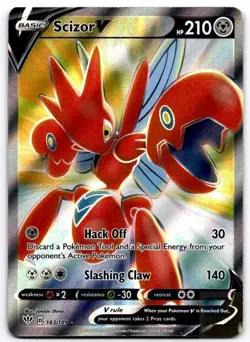 Scizor V 183/189 Ultra Rare Darkness Ablaze Pokemon Holo Near Mint - Image 1