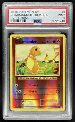 2016 Pokemon XY Evolutions Charmander Reverse Holo #9/108 PSA 9 - Image 1