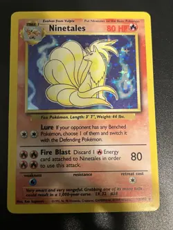 Pokemon TCG Ninetales Base Set 12/102 Holo Rare MP - Image 1
