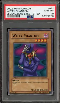 Yu-Gi-Oh! Witty Phantom Legend of Blue Eyes 1st Edition LOB-072 PSA 10 Gem Mint - Image 1