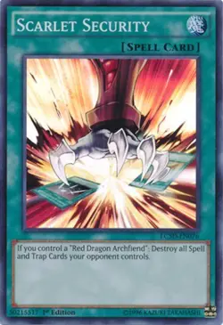 Scarlet Security - LC5D-EN076 - Super Rare - 1st Edition x1 - Lightly Played - Image 1