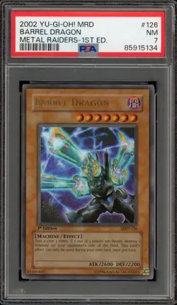 Yu-Gi-Oh! Barrel Dragon Metal Raiders 1st Edition Ultra Rare MRD-126 PSA 7 - Image 1