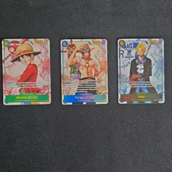 2025 One Piece OP13 Luffy Ace Sabo Alt Art Gradable English Lot of 3 - Image 1