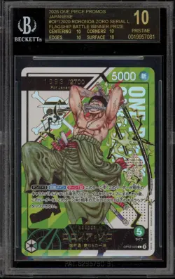 One Piece Roronoa Zoro Serialized 1093/2700 Winner OP12-020 BGS 10 BLACK LABEL - Image 1