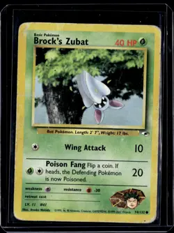 Brock's Zubat - 74/132 / Gym Heroes Unlimited 2000(HP) / Pokemon TCG - Image 1