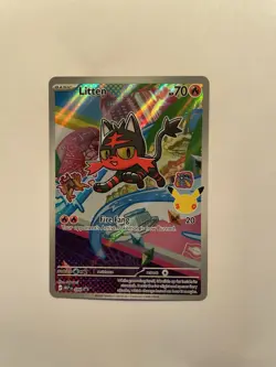 Pokemon Litten MEP 044 - First Partner Illustration Promo Card 30th Anniversary - Image 1