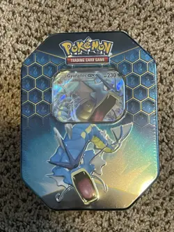 Pokemon TCG Hidden Fates Tin Gyarados GX Factory Sealed - Image 1